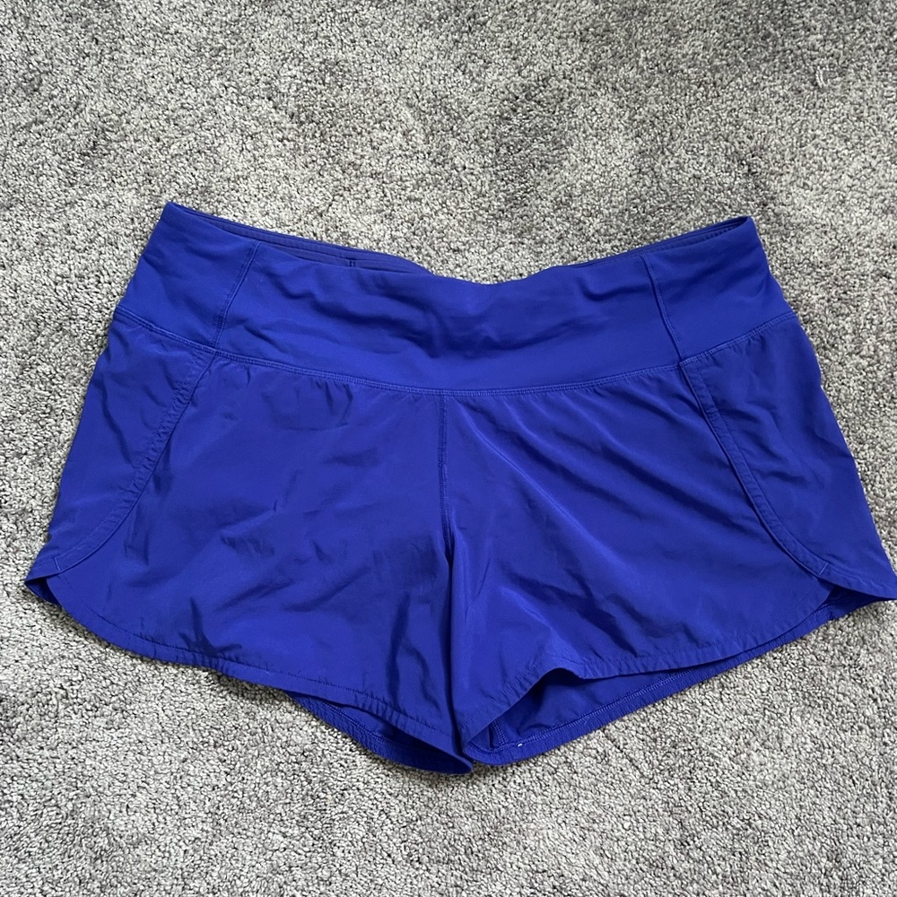 Lululemon lined low rise royal blue shorts